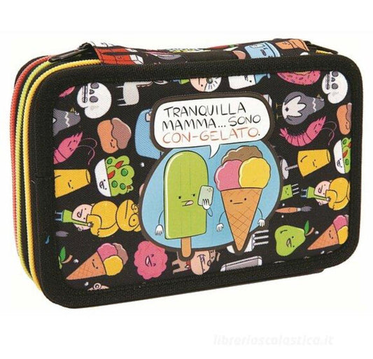 Astuccio 3 zip Pera Toons