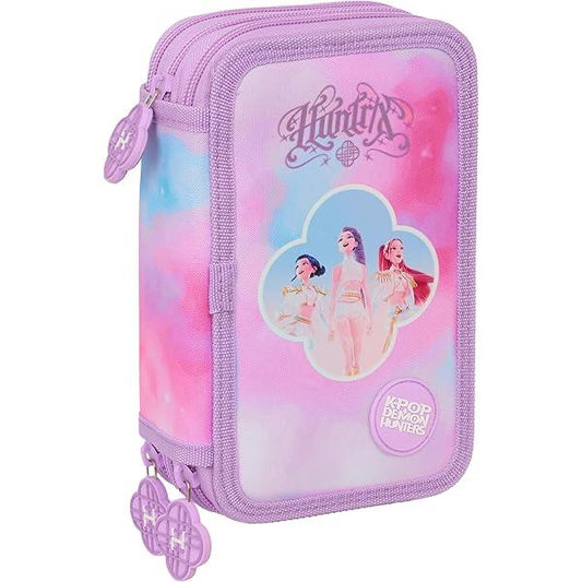 Astuccio 3 zip Kpop Demon Hunters Pink