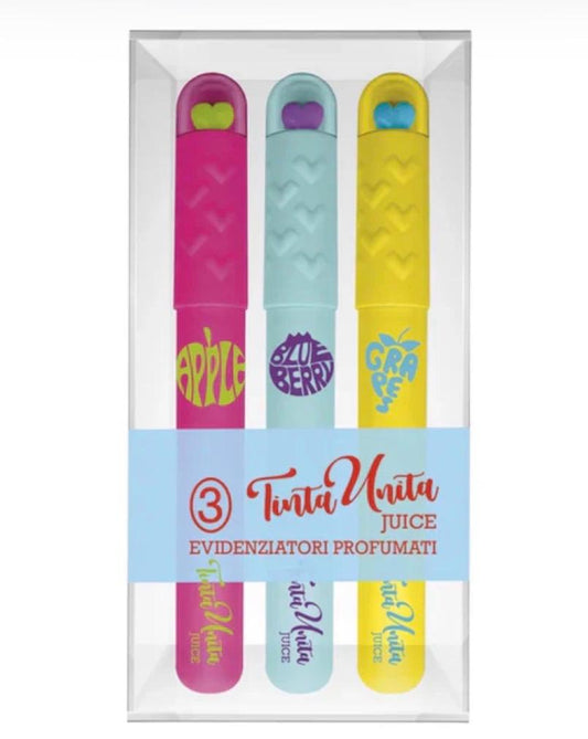 Blister 3 Evidenziatori profumati linea tinta unita juice