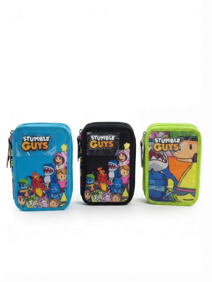 Astuccio 3 zip Stumble Guys  Tinta unita