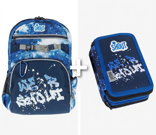 zaino shout più astuccio 3 zip