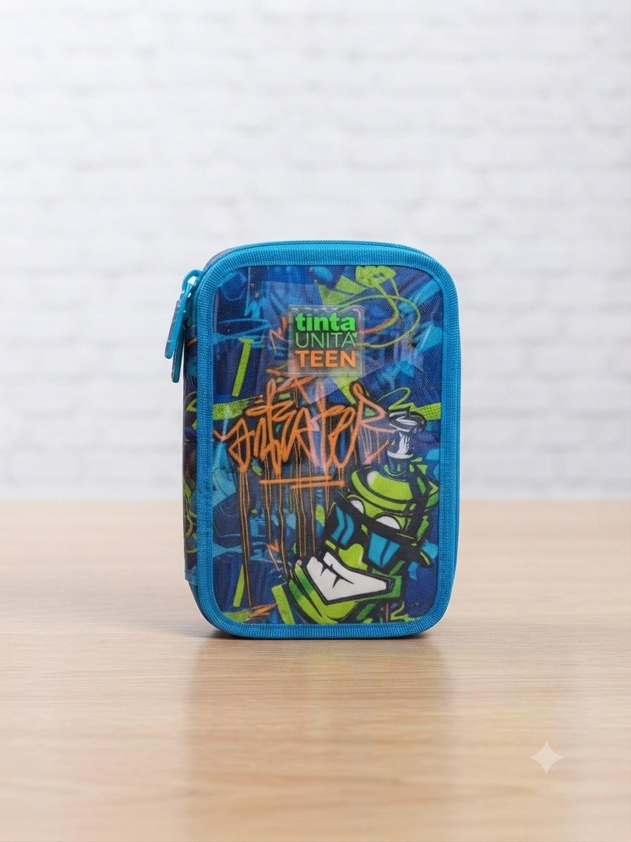 Astuccio 3 zip linea tinta unita teen