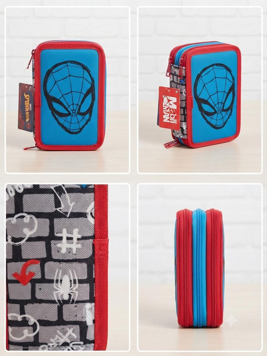 astuccio 3 zip spiderman