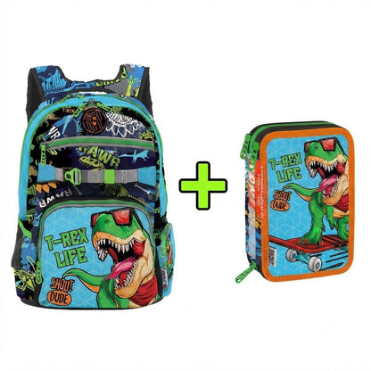 zaino  T rex linea shout  con astuccio 3 zip