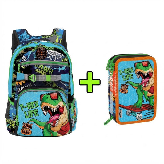 zaino  T rex linea shout  con astuccio 3 zip