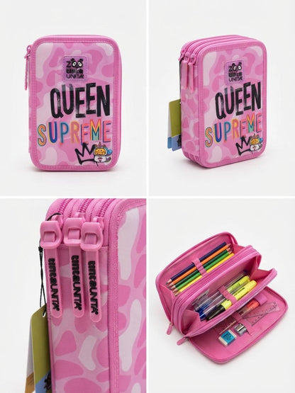 astuccio 3 zip tinta unita zoo