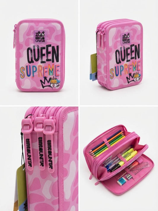 astuccio 3 zip tinta unita zoo