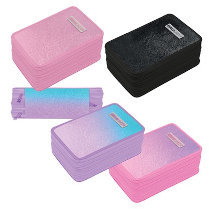 astuccio 3 zip linea tinta unita glamour