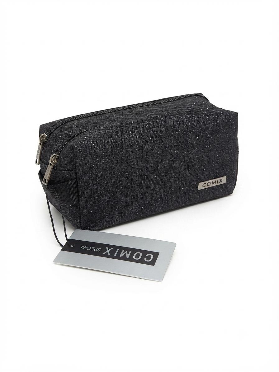 Astuccio 2 zip Nero Glitter Comix