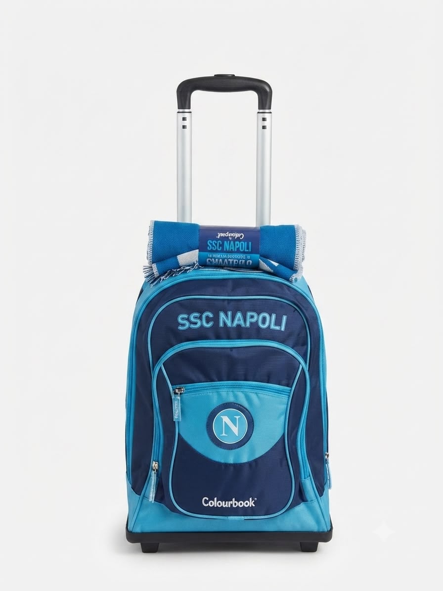 Zaino Trolley SSC Napoli in omaggio sciarpa linea Colourbook