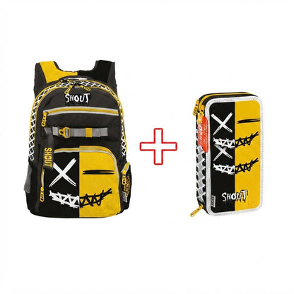 zaino shout  piu astuccio 3 zip