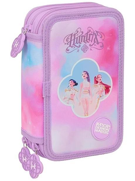 Astuccio 3 zip K pop Demon Hunters Pink