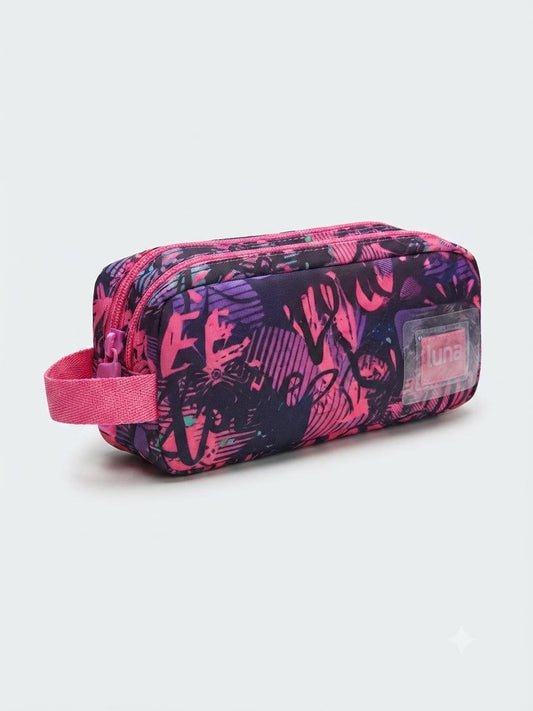 Astuccio bustone 2 zip tinta unita teen