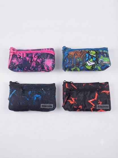 Astuccio con 2 zip portapenne tinta unita teen