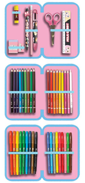 Astuccio 3 zip completo linea Maricart milk candy