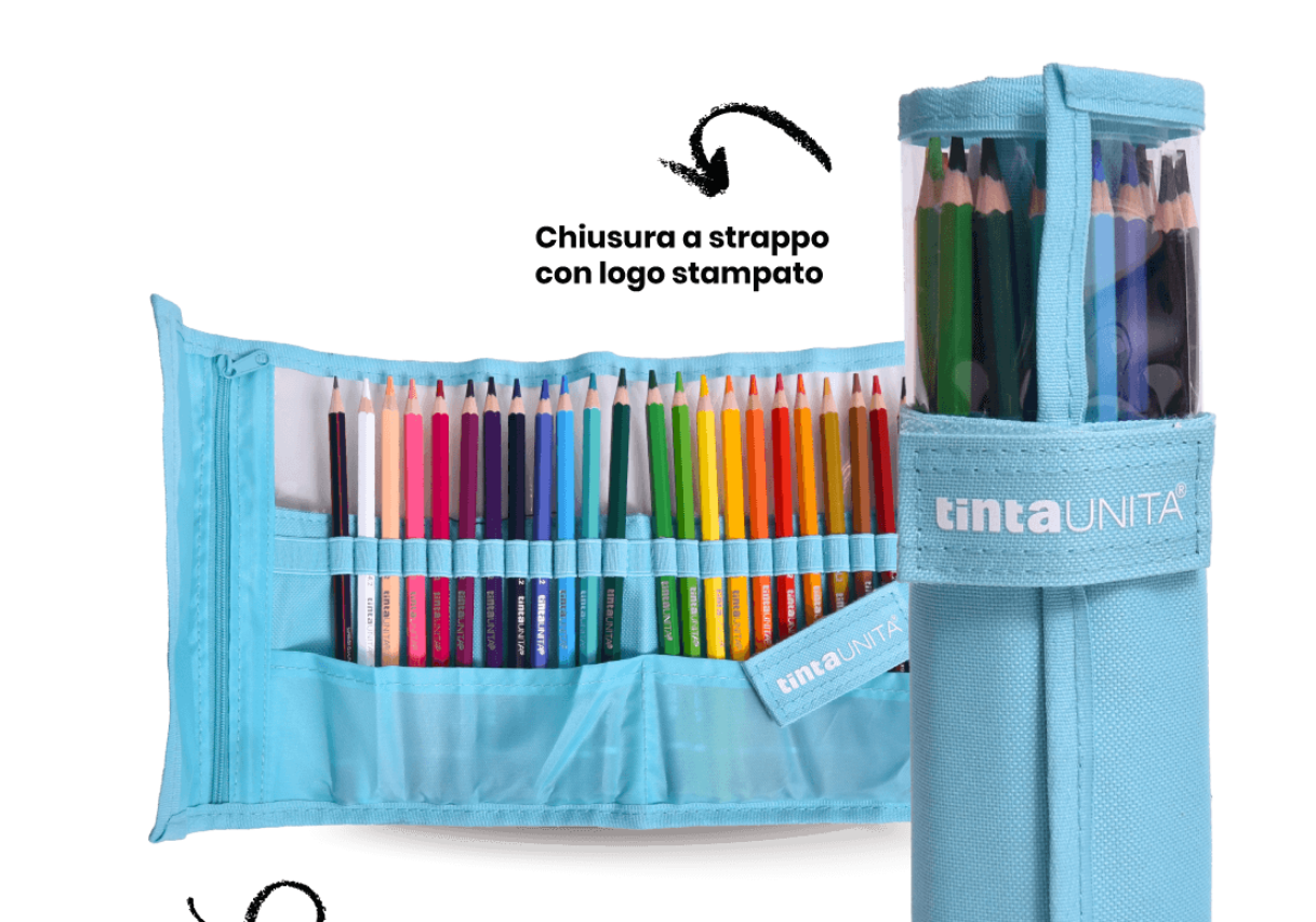 astuccio Roll up pastelli tinta unita