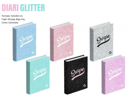 diaro 12 mesi non datato linea swipe teen glitter