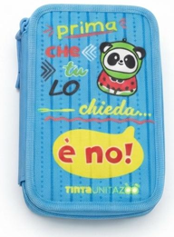 Astuccio 3 zip tinta unita zoo