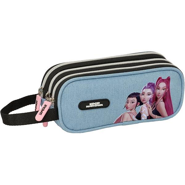 Astuccio 3 zip K pop Demon Hunters in Denim