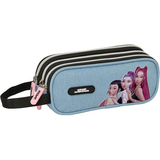 Astuccio 3 zip K pop Demon Hunters in Denim