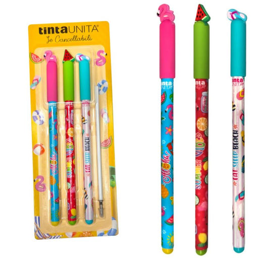 Set 3 penne cancellabili Tinta Unita Collezione Summer