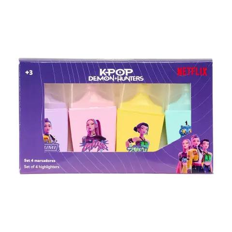 kit 4 mini evidenziatori k pop demon hunters linea Colourbook