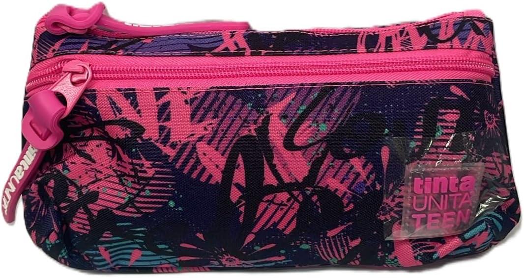 Astuccio con 2 zip portapenne tinta unita teen