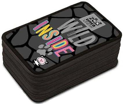 astuccio 3 zip tinta unita zoo