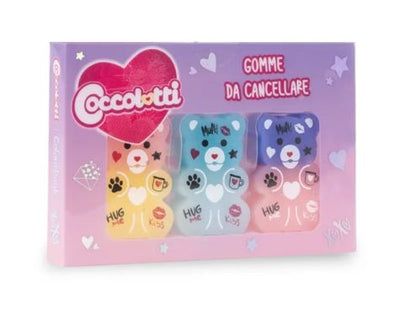 Kit 3 gomme da cancellare Coccolotti linea Colourbook